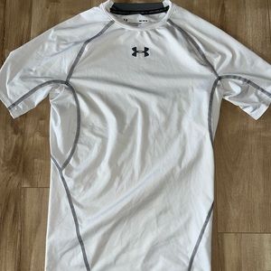 White Under-armor athletic compression shirt. Worn, great condition